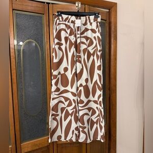Sanctuary/FREE PEOPLE Brown and White Abstract Patterned Pants, BRAND NEW
